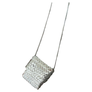 SG Stock Korean Chic Mini Bag Necklace Retro Metallic MicroPurse Pendant Luxury Long Sweater Chain Y2K Aesthetic Statement