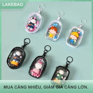【LAKEBAO】 Đồ trang sức tổ chức Lưu trữ trong suốt hộp Pouch bí ẩn hộp Keychain túi lưu trữ trường hợp dày ví dễ thương Búp bê túi tổ chức