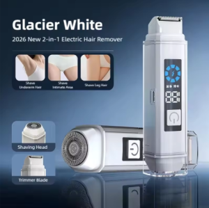 2-in-1 Electric Body Hair Trimmer and Shaver with Full-Body Waterproof LED Smart Display USB-C Fast Charge Gentle & Pain-Free Use