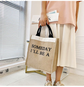 Tas Shopping Bag Vintage Canvas Tote Jute Canvas Soft Cotton 223-31