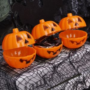 1/3PCS Halloween Pumpkin Candy Box Plastic Gift and Snack Storage Box Trick-or-Treating Children Halloween Party Decorations