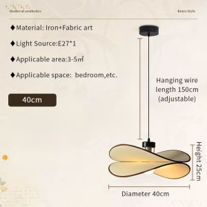 Silent Style Chandelier French Restaurant Chandelier Living Room Fabric Lamp