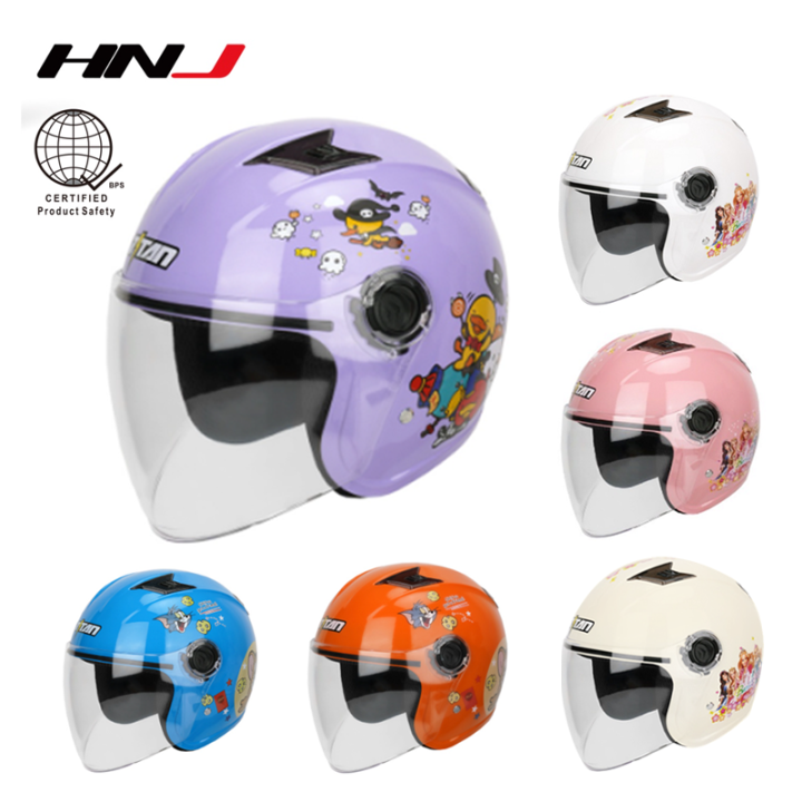 HNJ Half Face Kids Motorcycle Helmet with ICC Sticker Lazada PH