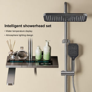 TISAS 2026 New Modern Stainless Steel Dual-source Shower Set with Faucet and LED Temp Display and Night Lighting