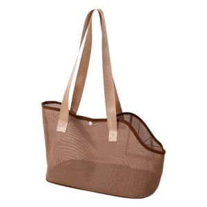 YITAQI Foldable Design Cat Handbag Breathable Large Capacity Mesh Pet Carrier Fashionable Comfortable Dog Shoulder Bag Outdoor
