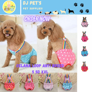 Celana anjing dan kucing celana hewan anabul loop khusus untuk betina