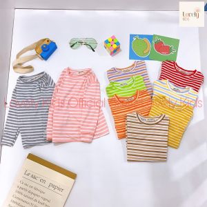 Áo Thun Sọc Dài Tay Cho Bé Trai Bé Gái 8-18kg MINKY MOM [Giá Sốc] Áo Thun Tay Dài Thu Đông Cho Bé Trai Gái ÁO DÀI SỌC Lovely Kids Official Store