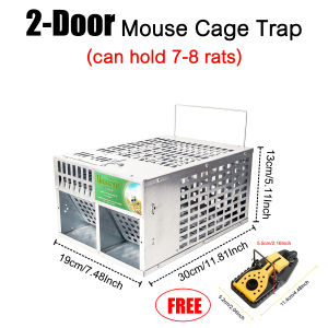 IRONBOX [READY STOCK] Newly Mouse Cage Trap Multi-Catch / 2 doors Rat Cage Mouse Trap Perangkap Tikus Sangkar tikus Mouse Snap Trap Rat trap Reuseable Sensitive Independent Bait Area Retractable Handle For Rats Squirrels Chipmunks Weasels Rodent