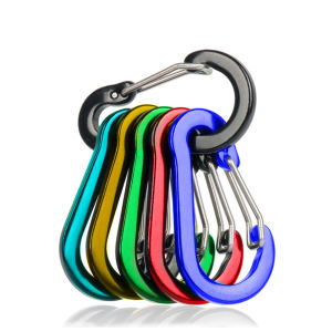 Random 10pcs Multicolor Carabiner Keychain Alluminum Alloy D-ring Buckle Spring Carabiner Snap Hook Clip Outdoor Camping Tool