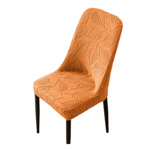 JPTD Stretchable Curved Chair Cover Leaf Pattern Soft Dining Chair Cover Modern Dust-proof Seat Protectors Home Decor