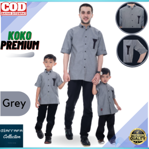 Baju Koko Ayah dan Anak Couple Lengan Pendek Baju Muslim Terbaru Kualitas Premium Dzaky Series