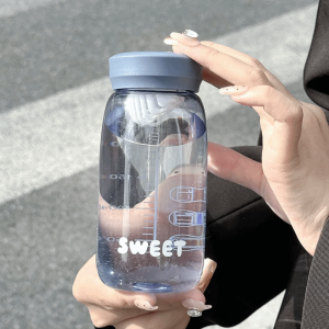 COMEMECO 300ml Mini Water Bottle with Scale with Tea Strainer Water Cup Transparent Portable Drink Bottle Kids