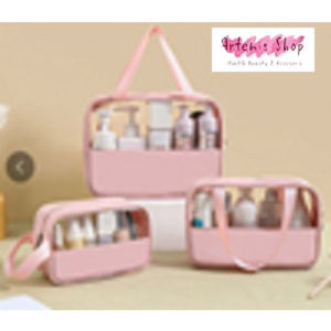 AWM Dompet Kosmetik Transparan Washbag Toiletry Waterproof pouch Transparant Travel / Tas Kosmetil PVC Transparant POLOS