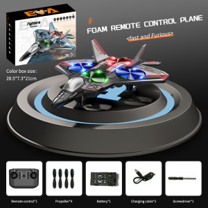 Remote Control Airplane With LED Light RC Glider Airplane 2.4g Fighter RC Airplane Toy Boy Gift Foam Impact Resistant Glider Fighter