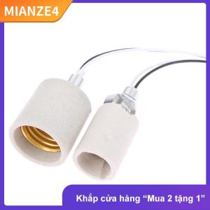 [COD] MIANZE4 E14 E27 gốm vít giữ đèn LED ánh sáng chịu nhiệt adapter sử dụng Nhà Vòng ổ cắm cho bóng đèn cơ sở với cáp