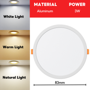 ECOL Tricolor LED Downlight 3W-18W Recessed Panel Ceiling Light Round and Square Pin Lights