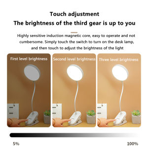 【BUY 1 TAKE 1】LED Clip Table Lamp 360° Flexible Reading Light Wireless Desk Lamp 3 Modes Touch Rechargeable Reading Light Children Study Work Book Light Clip Lamp Light Darestoper