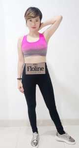 Floline Ols- Setelan Olahraga Wanita Legging Import Pita Lis