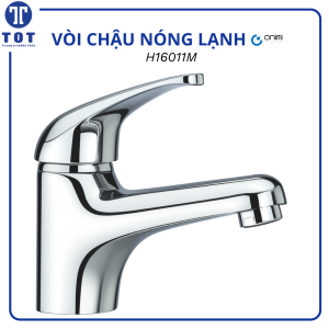 Vòi Rửa Mặt Lavabo Nóng Lạnh ONIMI Chất Liệu Đồng Thau Mạ Crom Bóng Cao Cấp H16011M