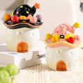 EDDY SONG Magic House Shape Stainless Steel Fruit Fork Set Anti-scald Ceramic Salad Fork Creative Rustproof Dessert Cake Fork Home Decor. 