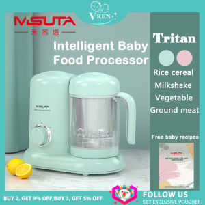 MISUTA Intelligent Baby Food Processor Baby Food Steamer Vegethable Blender Fruits Porridge Mixer with Free adapter
