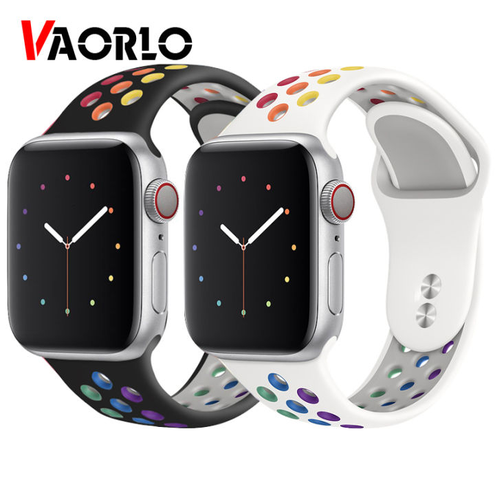 VAORLO Pride Edition Strap For Apple Watch 5 Band 44mm 40mm iwatch Band 42mm 38mm Silicone Bracelet Correa Apple Watch 5 4 3 2 40 44 Rainbow NIKE Lazada PH