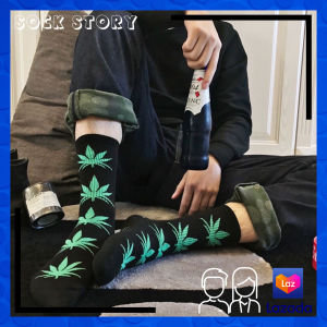 ถุงเท้าใบไม้ข้อยาว ถุงเท้ากีฬา ถุงเท้าสเก็ตบอร์ด ถุงเท้าเซิร์ฟสเก็ต ถุงเท้าสตรีท ถุงเท้ากลางแจ้ง (ชาย และ หญิง หกคู่ 6 สี) ฟรีไซส์