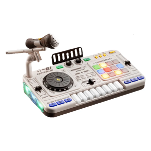 Kids Electronic DJ With Karaoke Microphones Builtin Music Effects And Portable Rechargeable