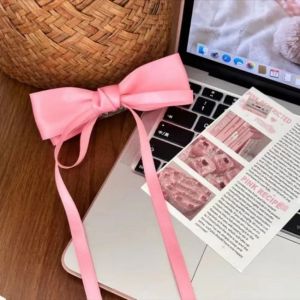 Bow Long Ribbon Hairpin Korean Fashion Elegant Hair Clip Hair Accessories for Sweet Girls