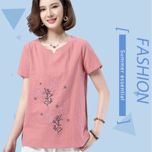 LH.Monday เสื้อคอจีน ผ้าสวยใส่สบาย มี3สีให้เลือก เสื้อปักลายดอกไม้เก๋ๆใส่สบายได้ทุกโอกาส