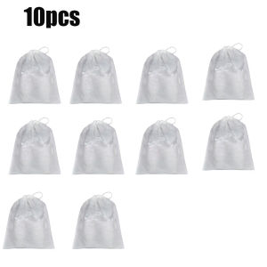 กระเป๋ารองเท้าถักทอผ้าคลุมฝุ่นรองเท้าแบบพกพารองเท้าเดินทางกระเป๋าเก็บของ Pouch Serut กันฝุ่น10ชิ้น