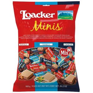 Bánh xốp nhân kem Loacker Minis Wafer Cookie Variety bịch 800g