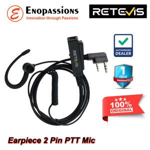 Retevis EEK023 Earpiece 2 Pin PTT Mic Earphone G-Shape Untuk HT Radio HAM Walkie Talkie