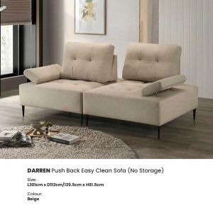 INNDESIGN EASY CLEAN PUSH BACK SOFA WITH / WITHOUT STORAGE / 2 SEATER 3 SEATER SOFA