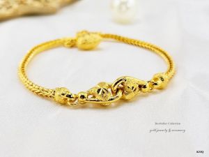 สร้อยข้อมืองานหุ้มทองคำแท้ 24k หนาพิเศษ สวยเทียบทองแท้ ไม่ลอกไม่ดำ