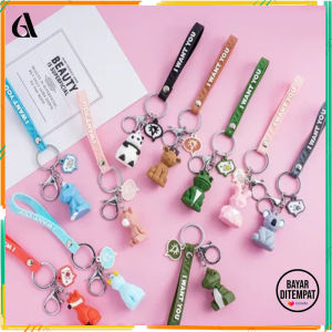 ALENADAY - Gantungan Kunci Karakter Hewan Lucu Keychain Serbaguna Mobil Motor Tas GTG02
