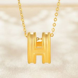 Rantai emas 916 original fashionable and high-end letter H necklace