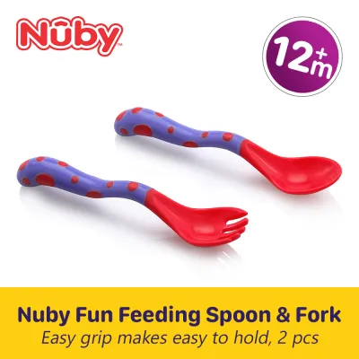 Nuby 12m+ Fun Feeding Spoon & Fork