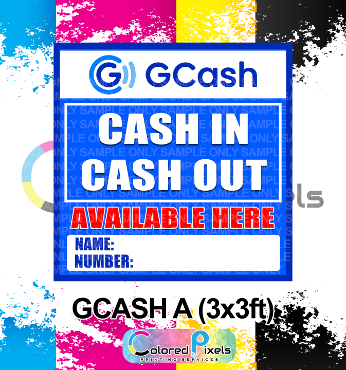 GCash Tarpaulin Banner Cash in and Cash Out | Lazada PH