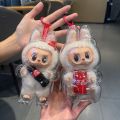 (Ready Stock) Kebidumei 2pcs labubu Dolls Protective Case V2 V1 Transparent Protective Acrylic Case  Waterproof Storage Keychain Bags LABUBU Dolls Accessories. 