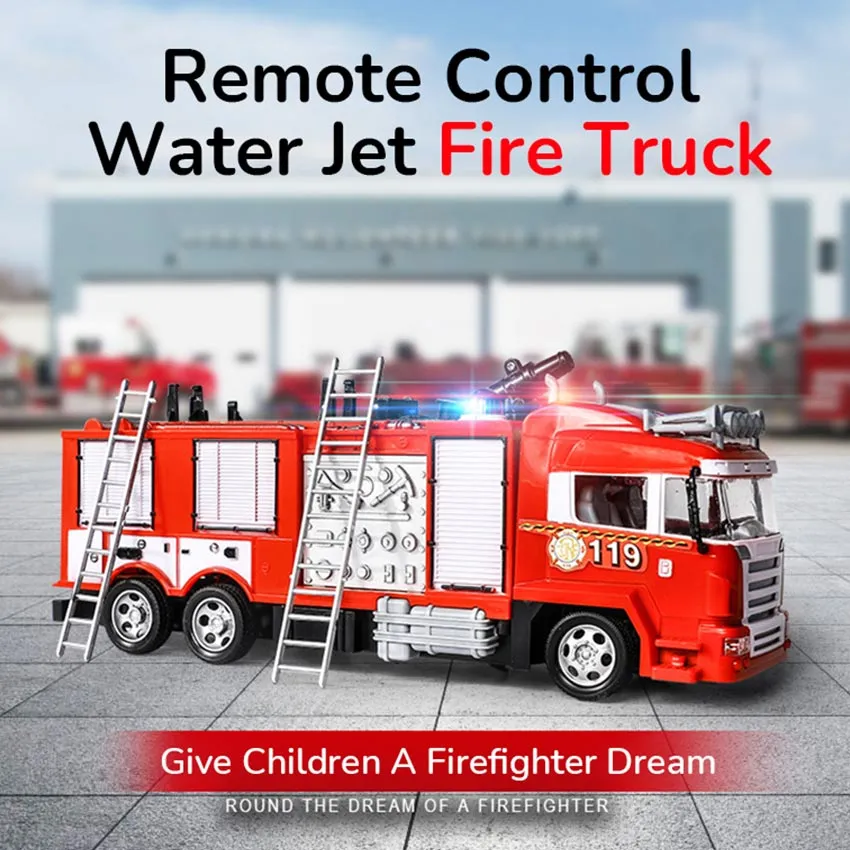 Fire truck toy that best sale shoots water