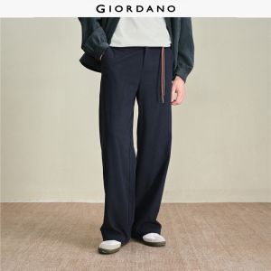Giordano Men Mid rise loose straight twill pants Free Shipping 18116809