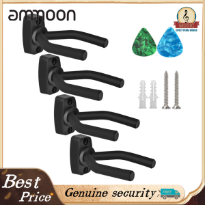 4Pcs Guitar Hangers Wall Mount Guitar Holder Guitar Ukulele Bass Support Display