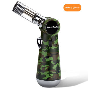 Torch Inflatable Butane Gas Outdoor Windproof Barbecue Straight Spray Gun Can Be Freely Converted Head Moxibustion Cigar Lighters High Capacity Spray Gun Jewelry Metal Welding Gifts For Men