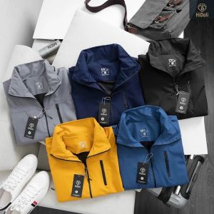 Áo khoác gió nam nữ có mũ 2 lớp áo khoác thể thao chất liệu gió tráng bạc ngăn gió chống nước chống tia UV MANXURY