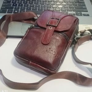 Dompet Hp Kulit Pria bisa di Pinggang dan Salempang Dompet Hp Kulit Pria  4 Slot Ukuran 65 inci