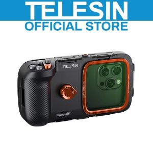 TELESIN Waterproof Dive Case Camera Phone Grip Remote Control