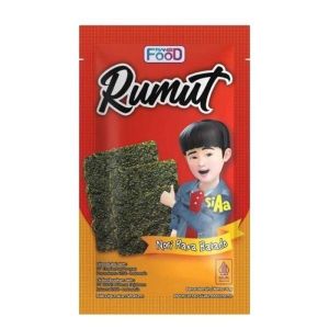 Camilan Snack Makanan Ringan Rumput Laut / Nori Seaweed Rumut Si AA 10 Gr Rasa Balado Ayam Bawang Udang