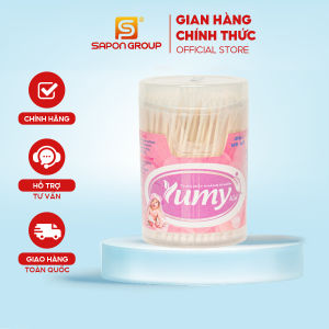 Tăm Bông Trẻ Em YUMY Baby Thân Giấy Hộp Vát Size M – Combo 12 Hộp x 180 Que (TB01-627) Mềm Mịn An Toàn Cho Bé