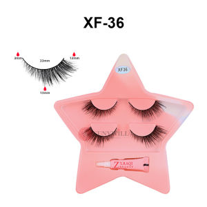 2 Pairs Of Fox-style Slanted Flying False Eyelashes Colorful Star Support Light European And American Natural Three-dimensional Transparent Stalk Eyelashes Wholesale